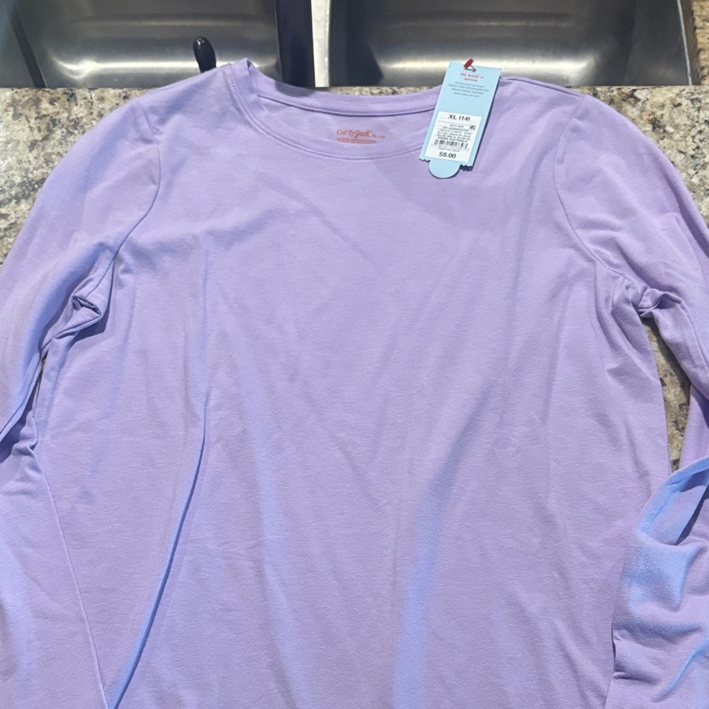 Cat & Jack Purple Kids Long Sleeve Shirt